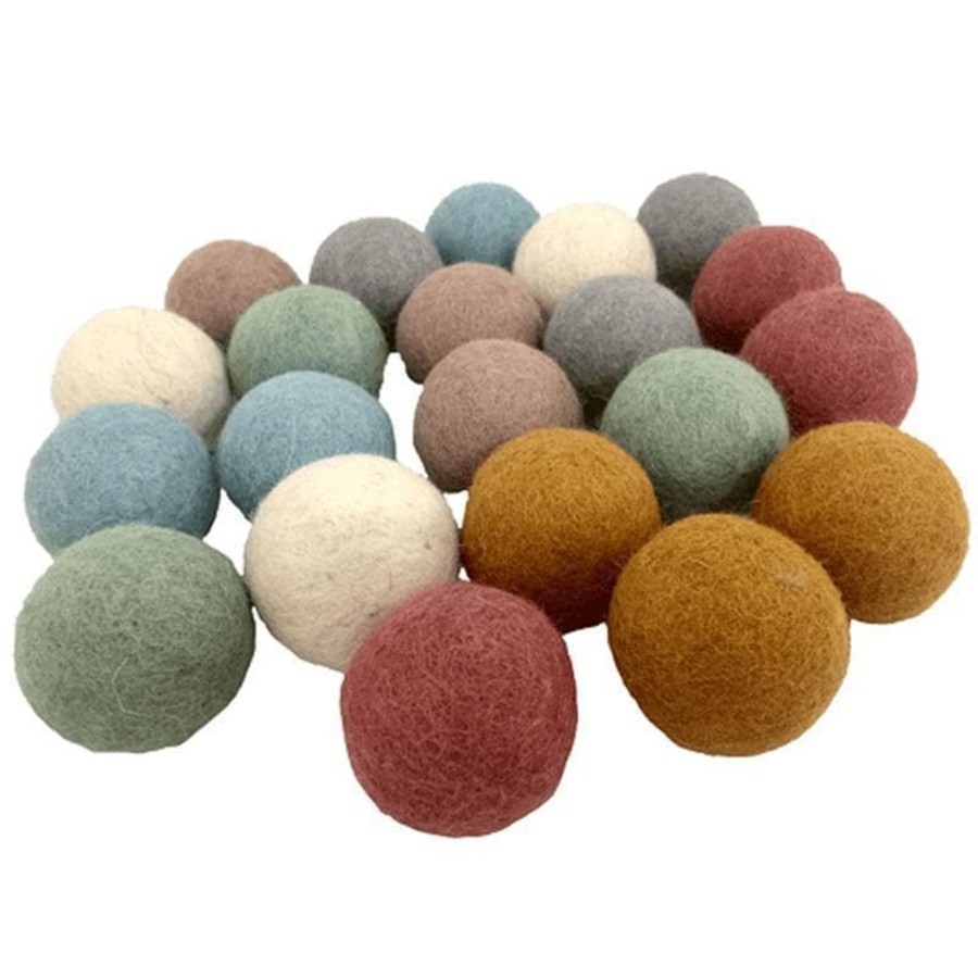 Kids Toys Papoose Sensory Play | Earth Felt Balls 3.5Cm/28 Pieces