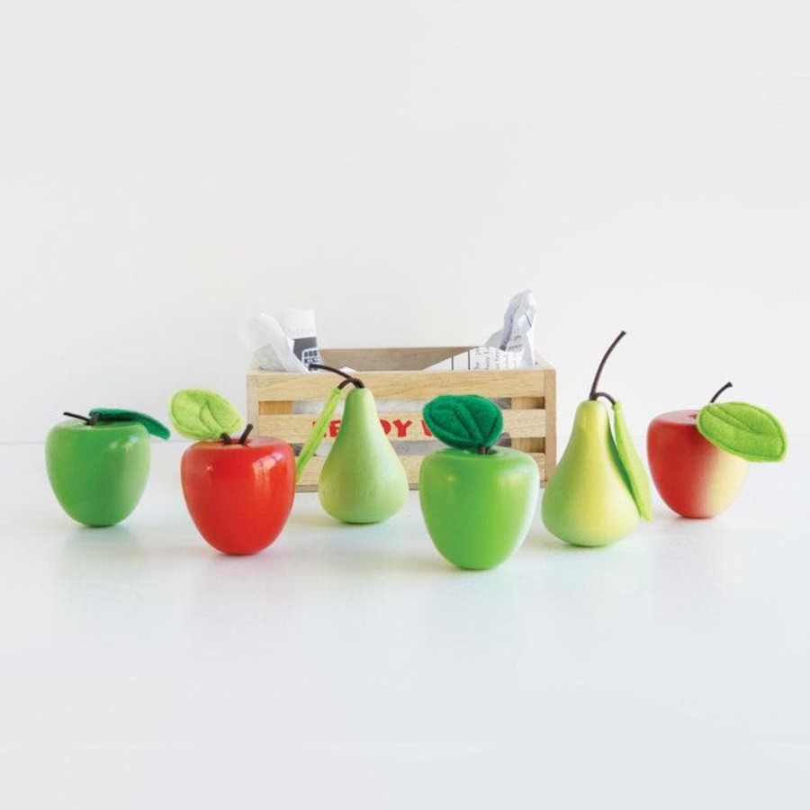 Kids Toys Le Toy Van Wooden Food Sets | Honeybake Apple And Pears In Crate