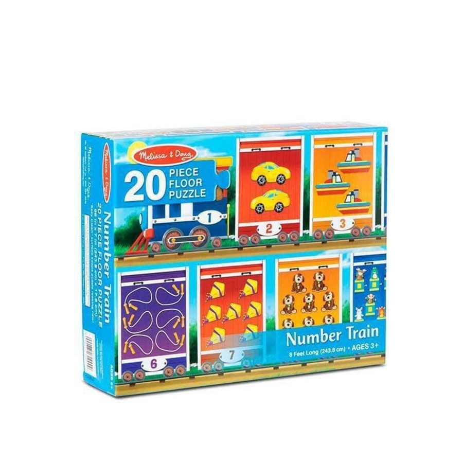 Kids Toys Melissa & Doug Jigsaws | Number Train Floor Puzzle - 20Pc