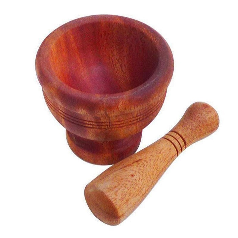 Kids Toys Qtoys Wooden Food Sets | Wooden Pestle And Mortar