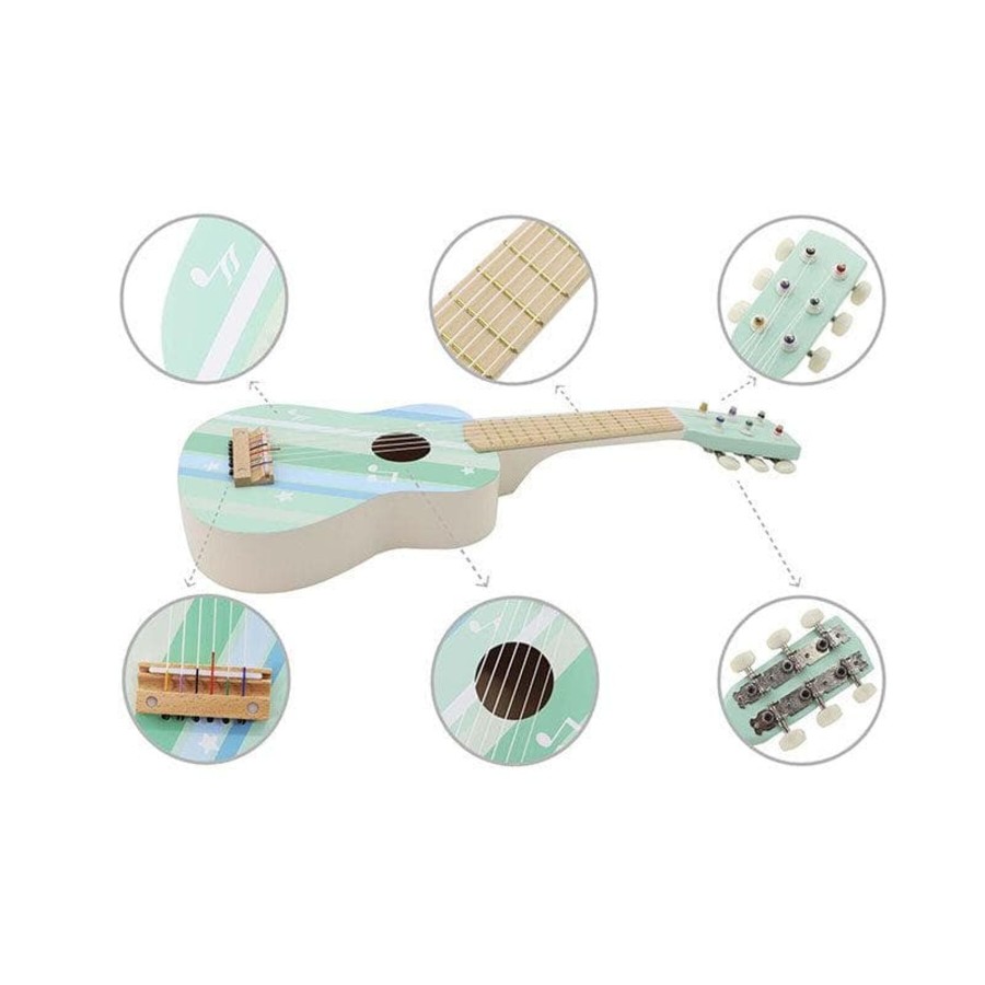 Kids Toys Kaper Kidz Musical Instruments | Green Wooden Guitar