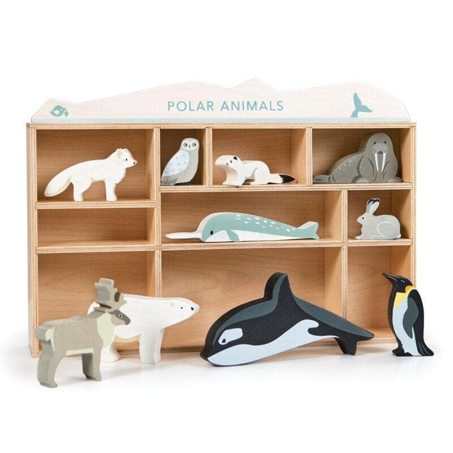 Kids Toys Tender Leaf Toys Small World Play | Polar Animals Display Shelf Set