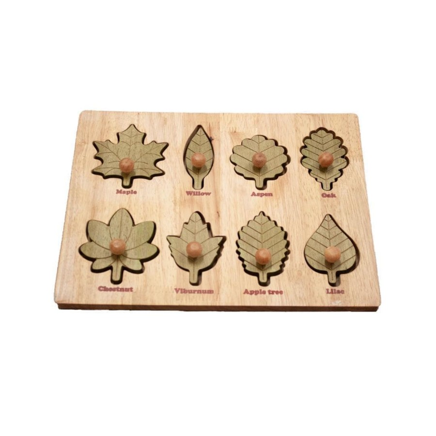 Kids Toys Qtoys Wooden Puzzles | Montessori Leaf Puzzle