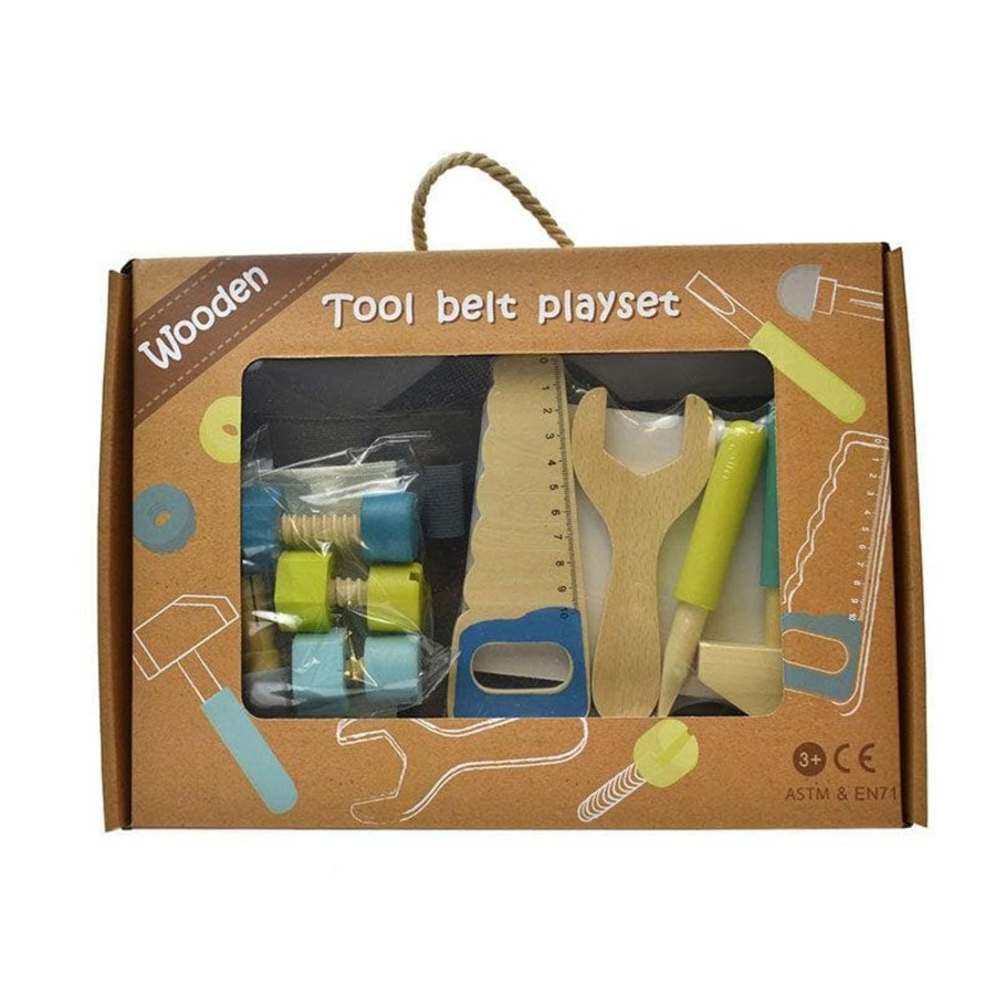 Kids Toys Kaper Kidz Wooden Tool Boxes | Tool Belt Playset