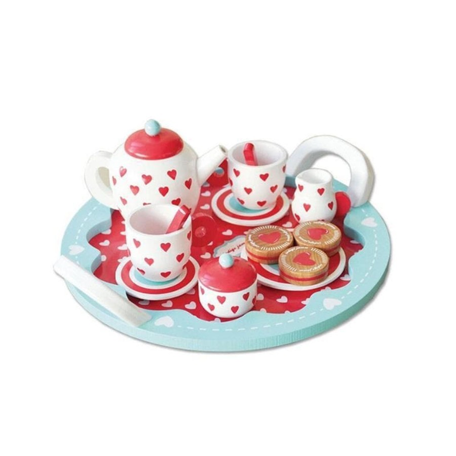 Kids Toys Indigo Jamm Wooden Food Sets | Hearts Tea Set