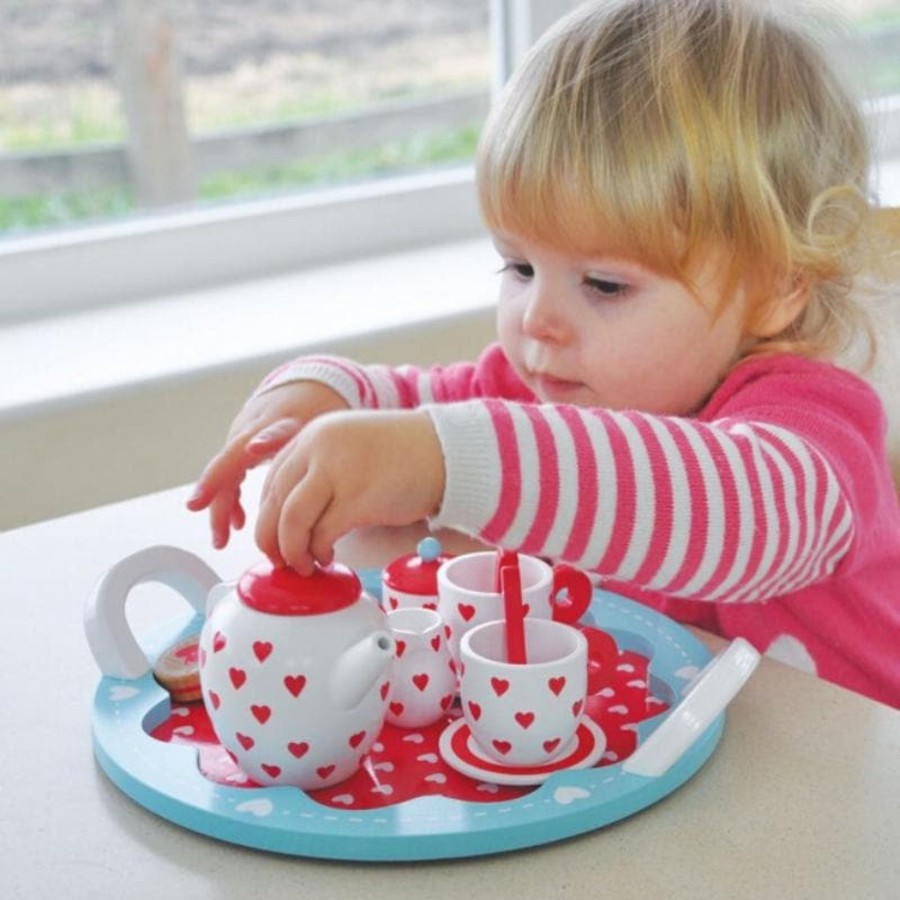 Kids Toys Indigo Jamm Wooden Food Sets | Hearts Tea Set