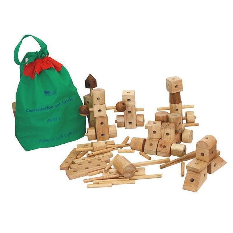 Kids Toys Qtoys Wooden Toys | Natural Wood Construction Set