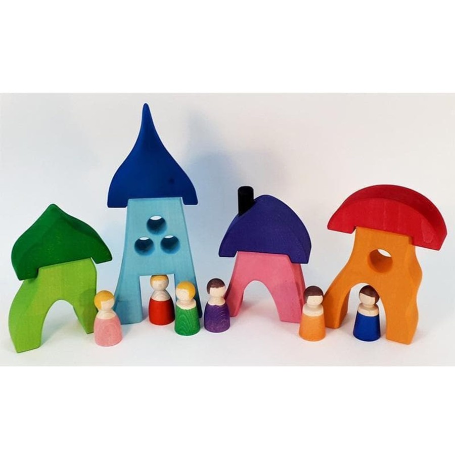 Kids Toys Bauspiel Building Playscapes | Bauspiel 4 Houses/8Pc