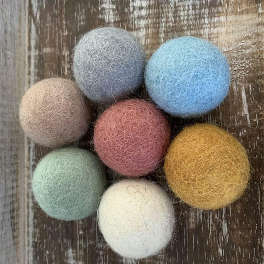 Kids Toys Papoose | Earth Felt Balls 3.5Cm/7 Pieces