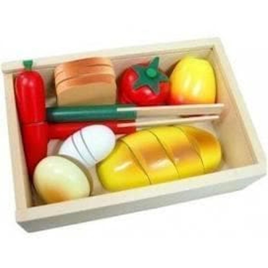 Kids Toys Fun Factory Wooden Toys | Pretend Play Wooden Cutting Bread Box