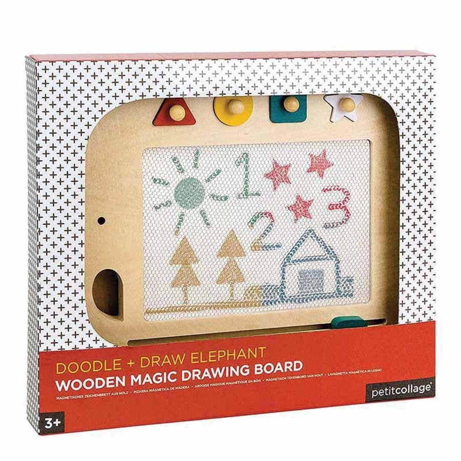 Kids Toys Petit Collage Colour & Paint | Elephant Wooden Magic Drawing Board