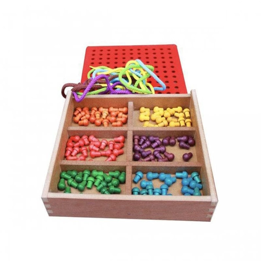 Kids Toys Qtoys Lacing And Threading | Froebel Peg And Lacing Board