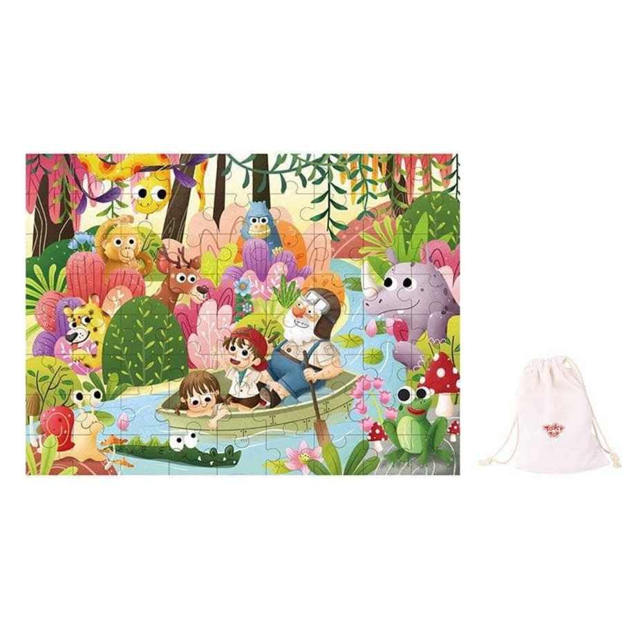 Kids Toys Tooky Toys Wooden Puzzles | Rainforest Jigsaw Puzzle - 72Pcs