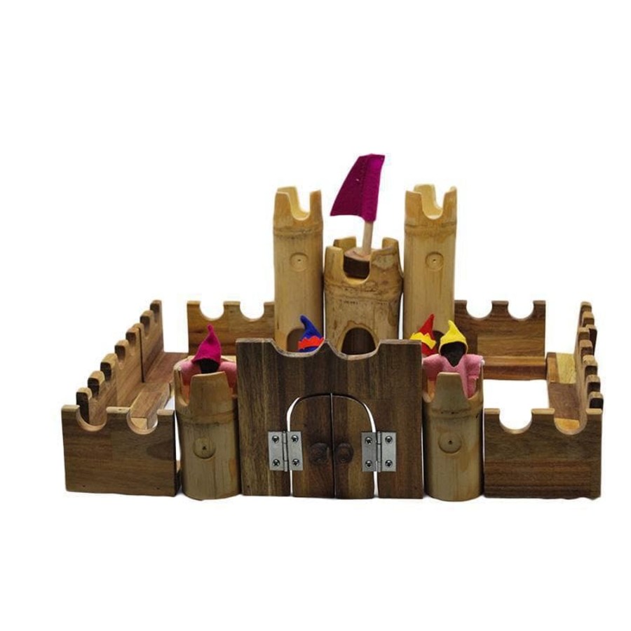 Kids Toys Qtoys Building Playscapes | Bamboo Castle Set With Knights