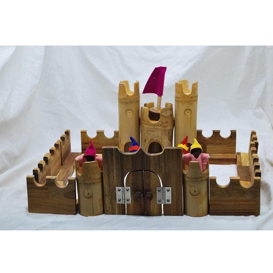 Kids Toys Qtoys Building Playscapes | Bamboo Castle Set With Knights