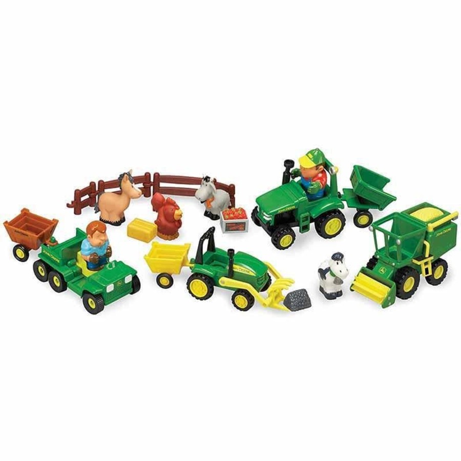 Kids Toys John Deere Wooden Toy Cars | Fun On The Farm Play Set