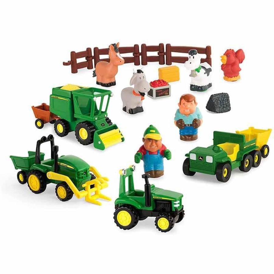 Kids Toys John Deere Wooden Toy Cars | Fun On The Farm Play Set