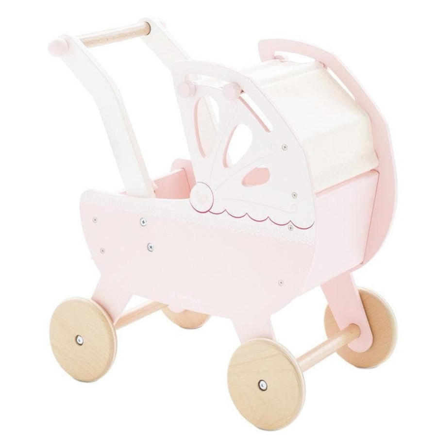 Kids Toys Le Toy Van Wooden Doll Prams | Honeybake Sweet Dreams Pram (Pink)