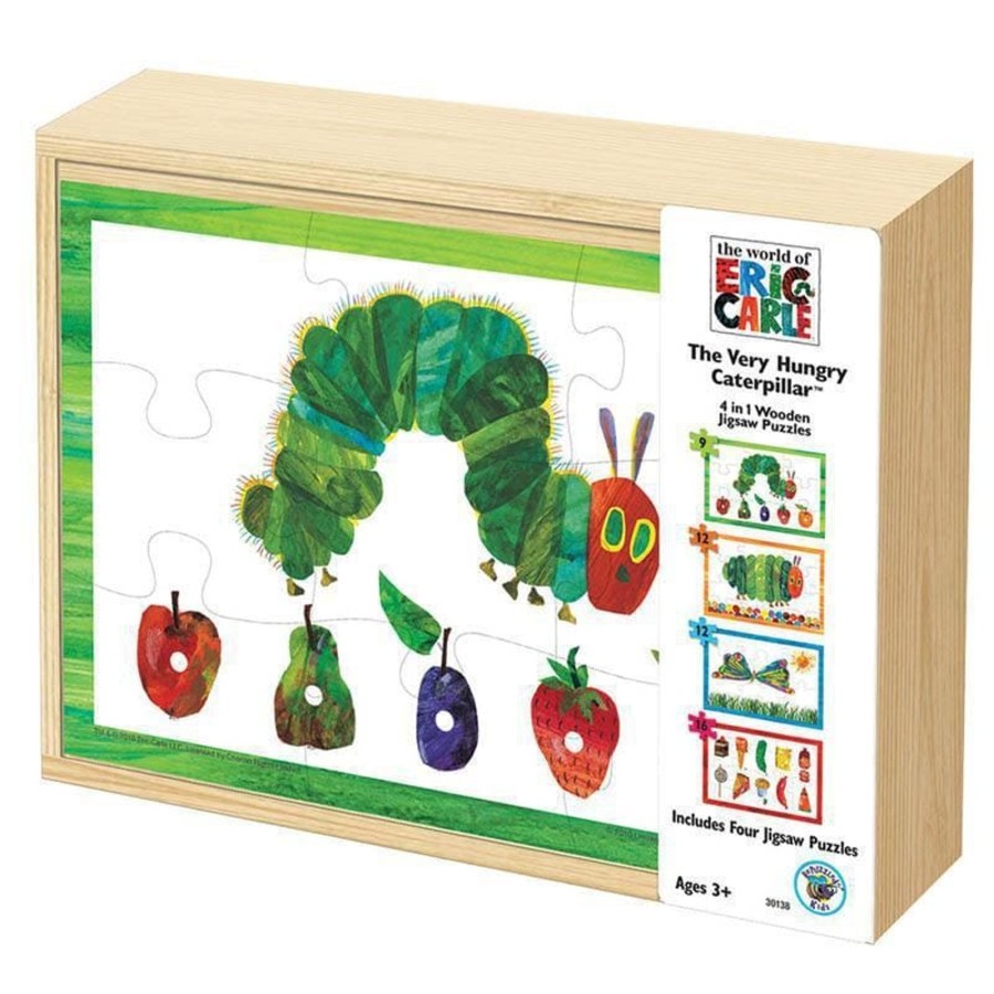 Kids Toys Briarpatch Wooden Puzzles | The Very Hungry Caterpillar - 4 In 1 Wooden Puzzle Box