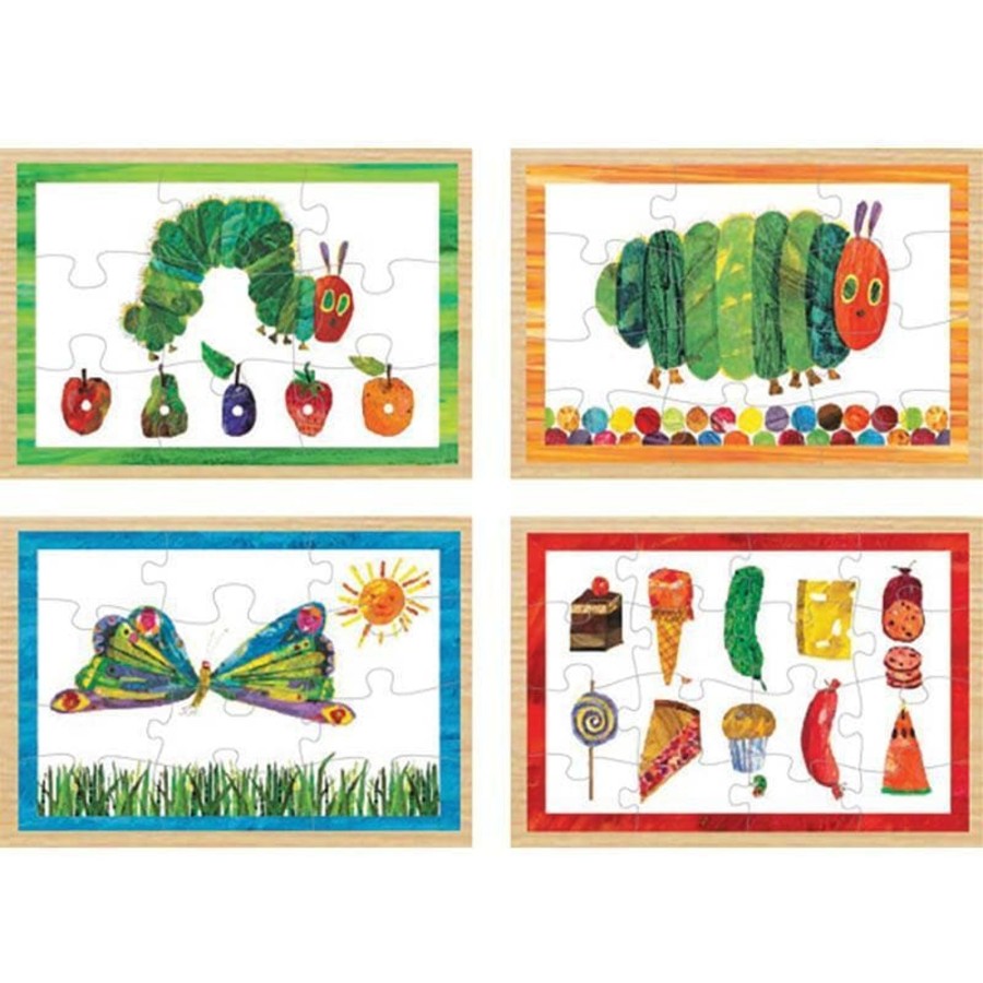 Kids Toys Briarpatch Wooden Puzzles | The Very Hungry Caterpillar - 4 In 1 Wooden Puzzle Box