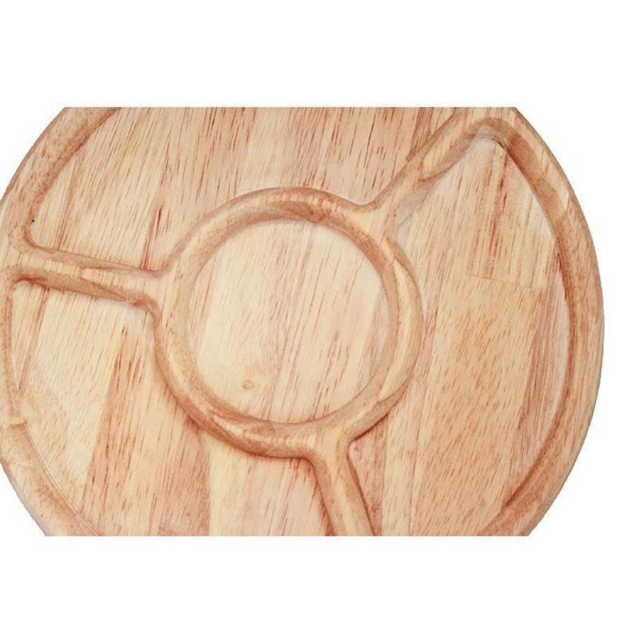 Kids Toys Qtoys Wooden Food Sets | Round Divided Feeding Tray