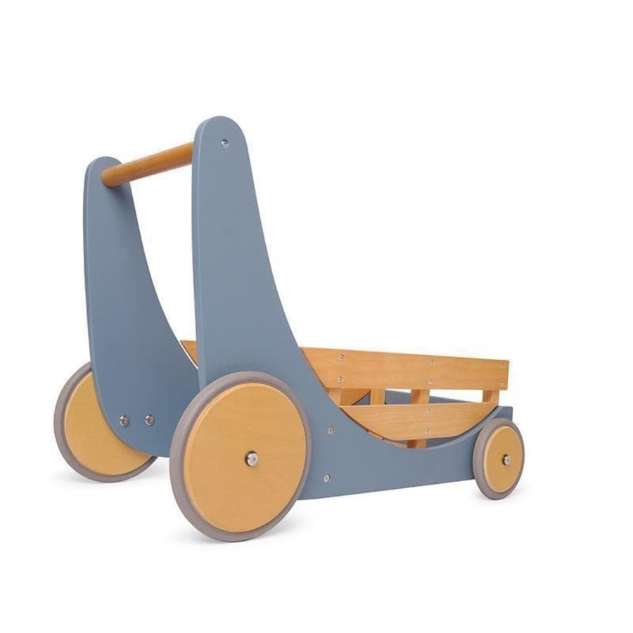 Kids Toys Kinderfeets Wooden Doll Prams | Kinderfeets Cargo Walker - Slate Blue