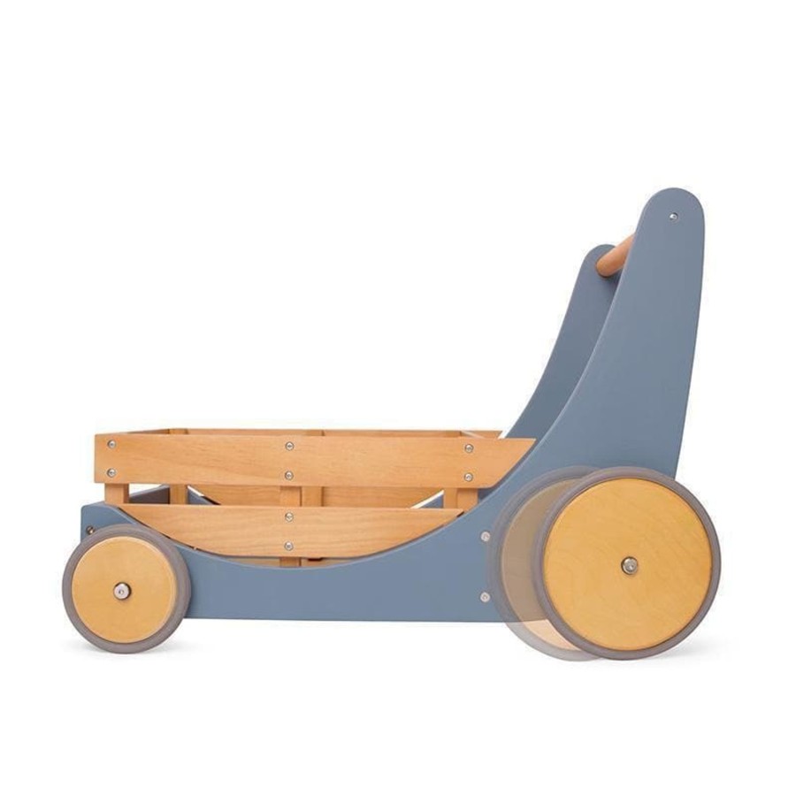 Kids Toys Kinderfeets Wooden Doll Prams | Kinderfeets Cargo Walker - Slate Blue