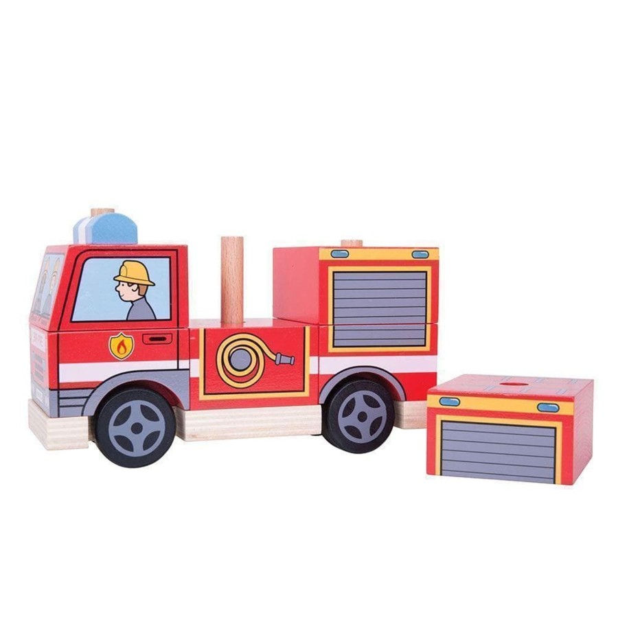 Babies & Toddlers Bigjigs Stacking Toys | Stacking Fire Engine