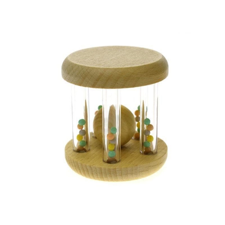 Kids Toys Kaper Kidz | Calm And Breezy - Wooden Rattle With Rainbow Bead