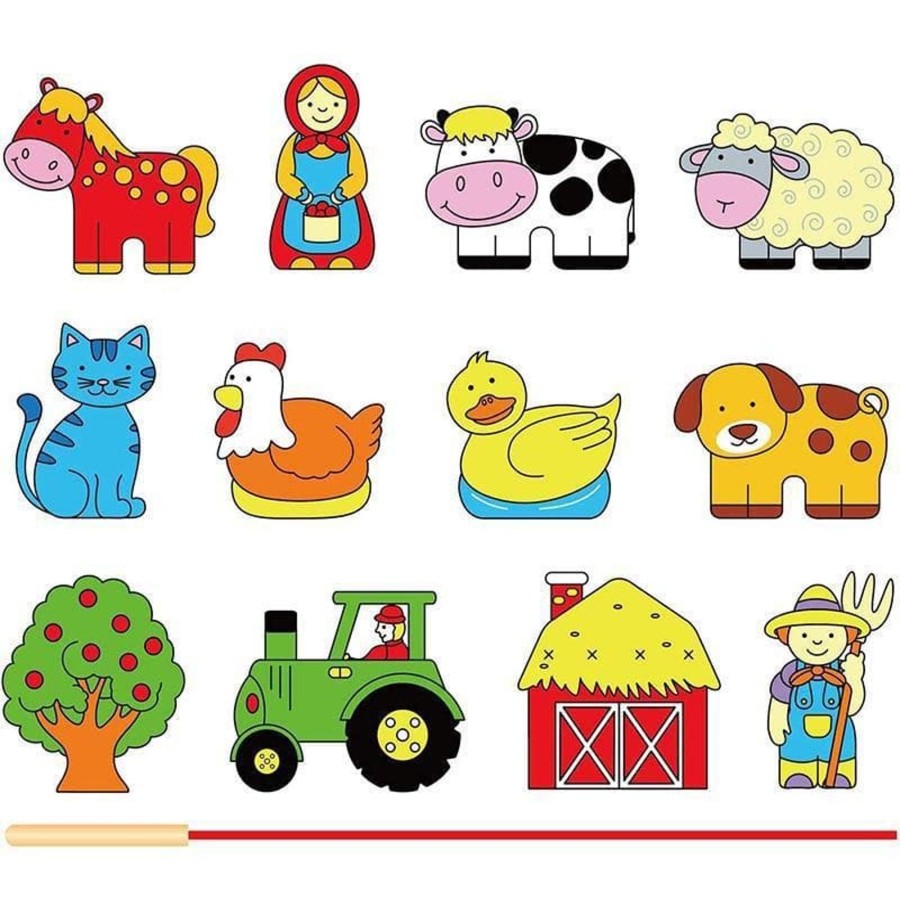 Kids Toys Viga Toys Farm Animals | Lacing Blocks - Farm