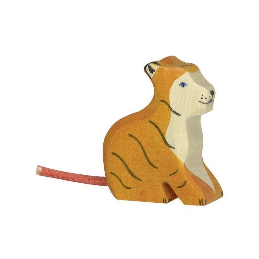 Kids Toys Holztiger Wooden Animals | Holztiger - Tiger, Small, Sitting