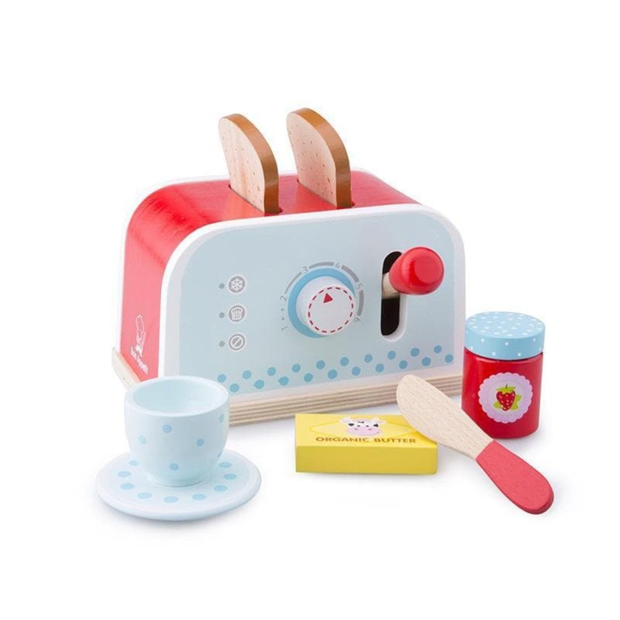 Kids Toys New Classic Toys Wooden Food Sets | Wooden Toaster - Blue