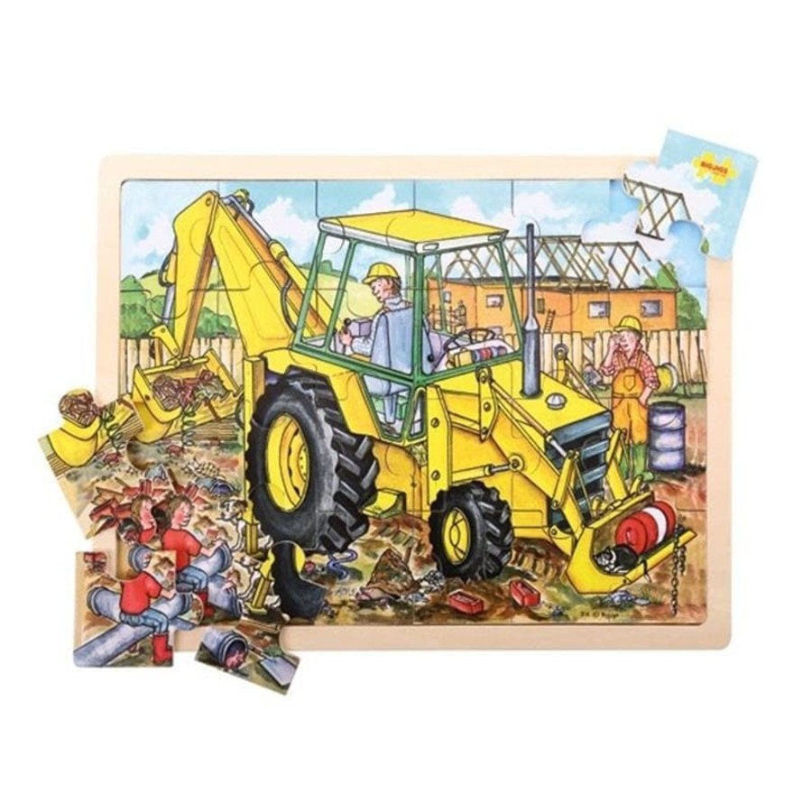 Kids Toys Bigjigs Jigsaws | Large Tray Puzzle - Digger