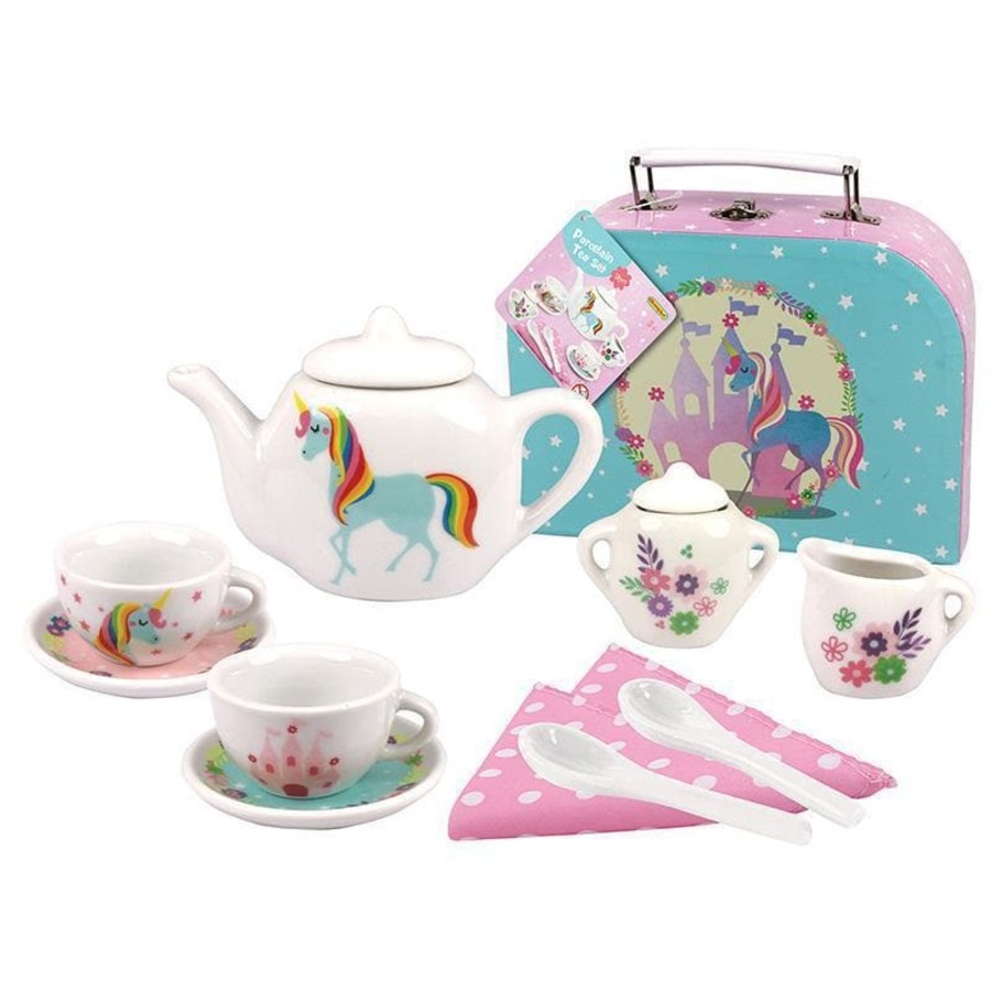 Kids Toys Kaper Kidz Wooden Food Sets | Unicorn Porcelain Tea Set