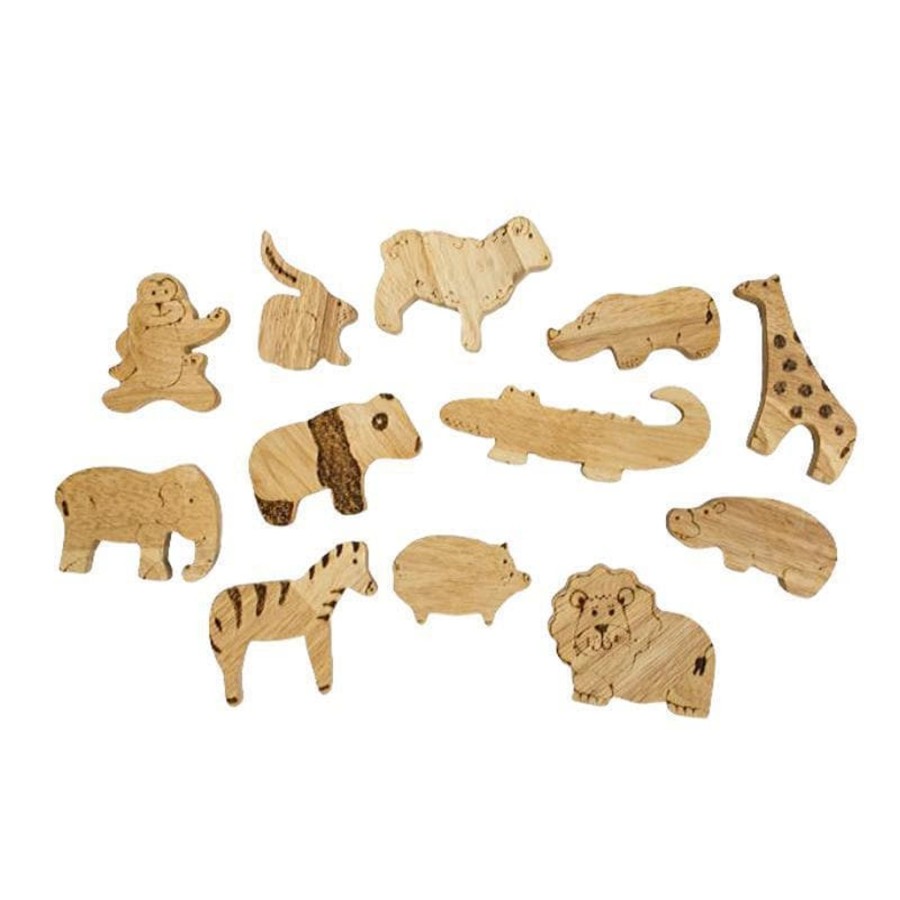 Kids Toys Qtoys Small World Play | Wooden African Animals