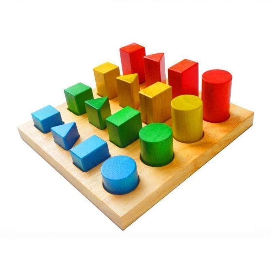 Kids Toys Qtoys Wooden Toys | Shape & Size Sorting Board