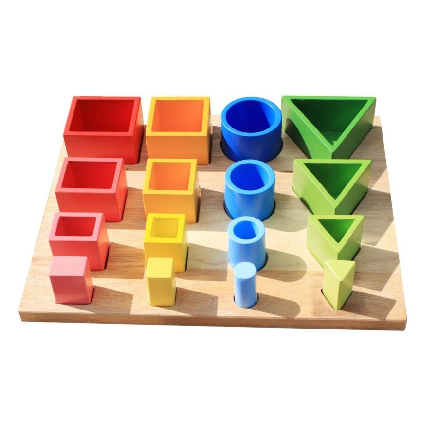 Kids Toys Qtoys Wooden Toys | 3D Sorting And Nesting Board