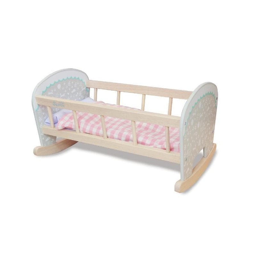 Kids Toys Indigo Jamm Wooden Doll Prams | Petworth Cradle (With Bedding)