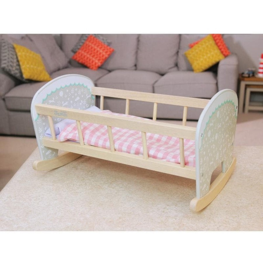 Kids Toys Indigo Jamm Wooden Doll Prams | Petworth Cradle (With Bedding)