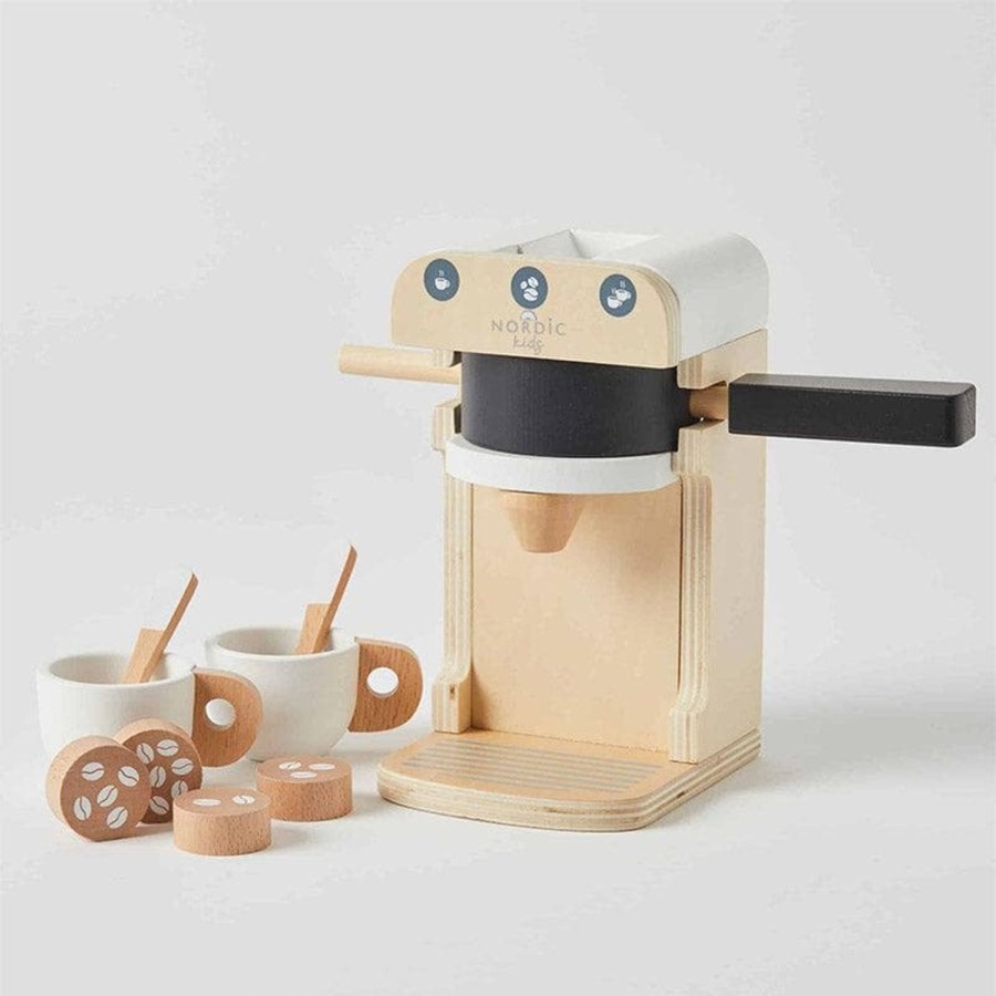 Kids Toys Nordic Kids Play Food Sets | Wooden Coffee Machine Set