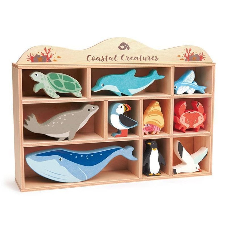 Kids Toys Tender Leaf Toys Animal Sets | Coastal Animals Display Shelf Set