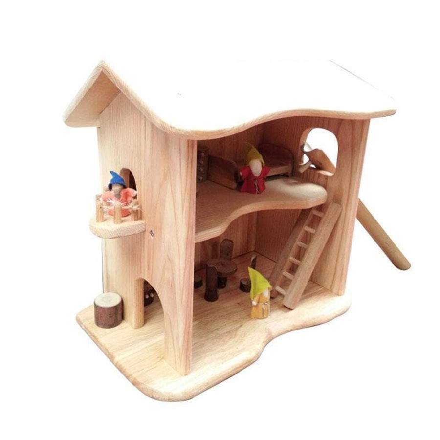 Kids Toys Qtoys Wooden Doll Houses | Two Story Cottage House