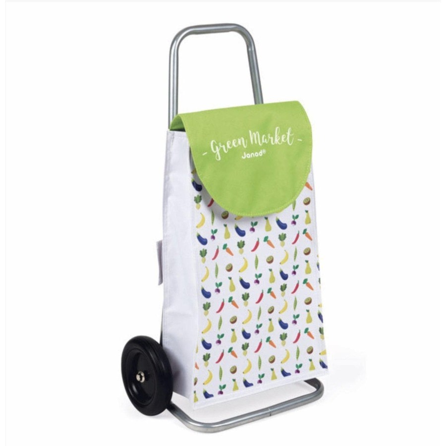 Kids Toys Janod Kids Kitchens | Janod Green Grocer Market Trolley