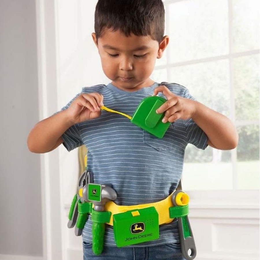 Kids Toys John Deere Wooden Tool Boxes | Talking Toolbelt Set