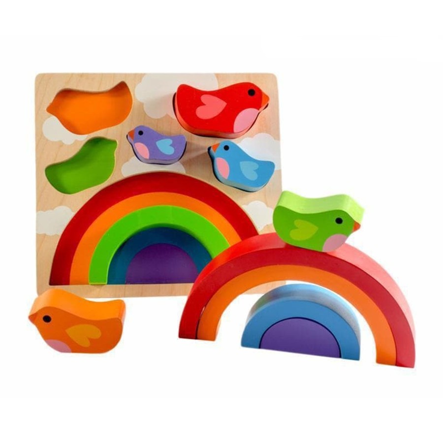 Kids Toys Kiddie Connect Wooden Toys | Bird And Rainbow Puzzle