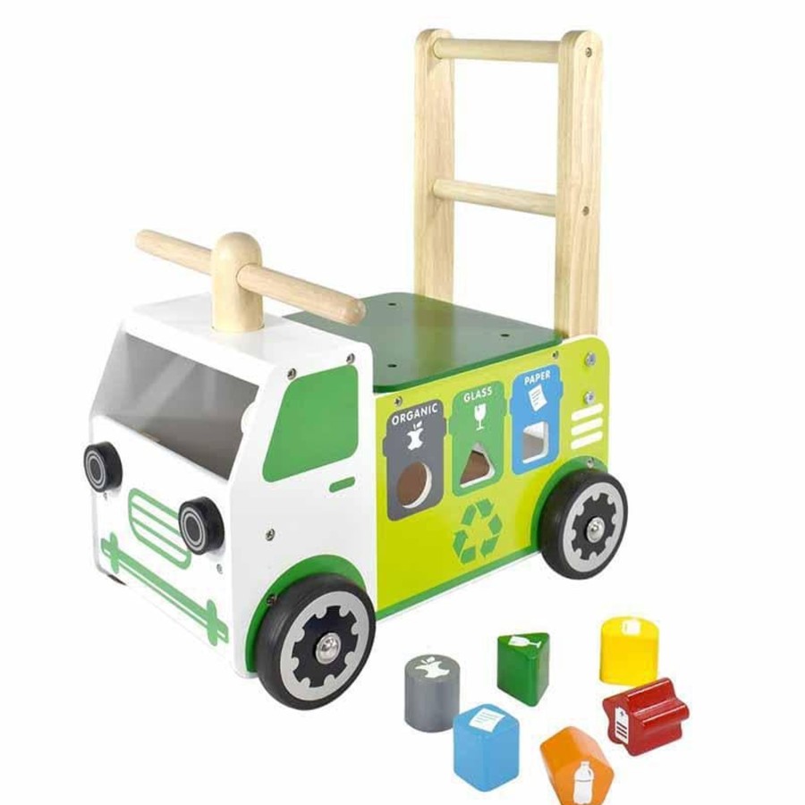 Babies & Toddlers Im Toy Wooden Walker Wagons | Walk And Ride Recycling Truck Sorter