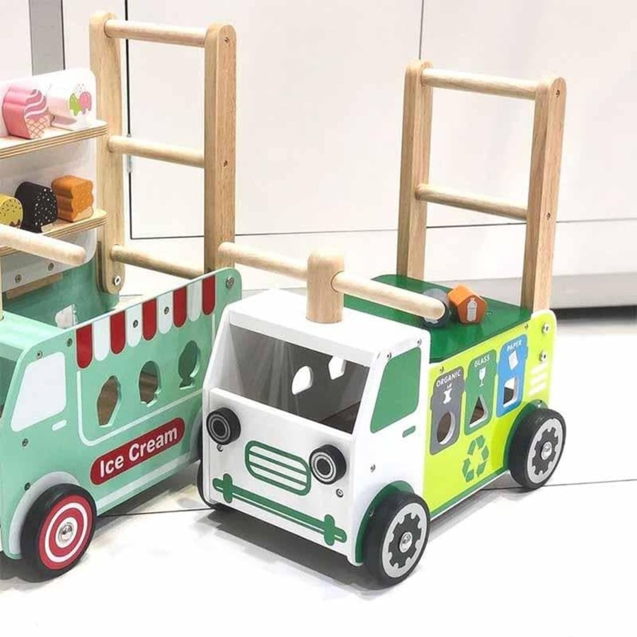 Babies & Toddlers Im Toy Wooden Walker Wagons | Walk And Ride Recycling Truck Sorter