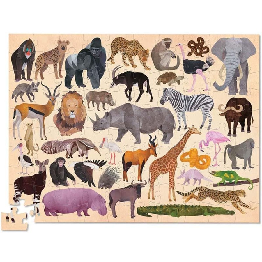 Kids Toys Crocodile Creek Wooden Puzzles | 36 Animal Puzzle 100Pc - Wild Animals