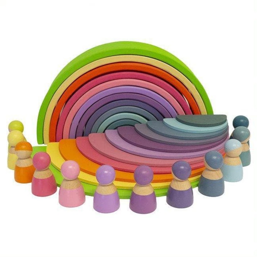 Kids Toys My Happy Helpers Wooden Rainbows | Pastel Wooden Rainbow Starter Pack