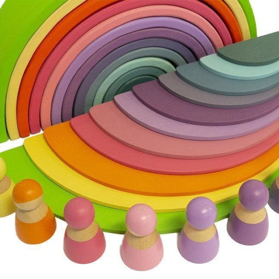 Kids Toys My Happy Helpers Wooden Rainbows | Pastel Wooden Rainbow Starter Pack